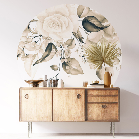 Vinilo Adhesivo Decorativo Redondo - Motivo floral