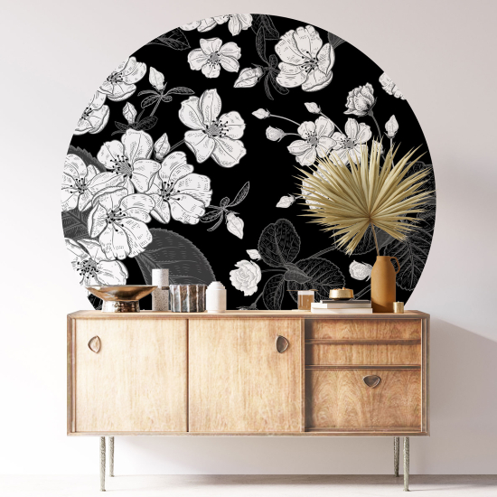 Vinilo Adhesivo Decorativo Redondo - Motivo floral