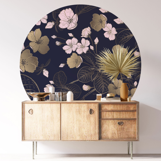 Vinilo Adhesivo Decorativo Redondo - Motivo floral