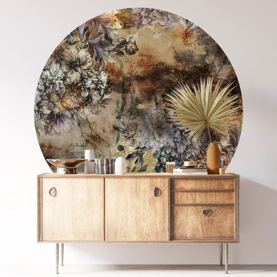 Vinilo Adhesivo Decorativo Redondo - Motivo floral
