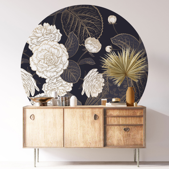 Vinilo Adhesivo Decorativo Redondo - Motivo floral