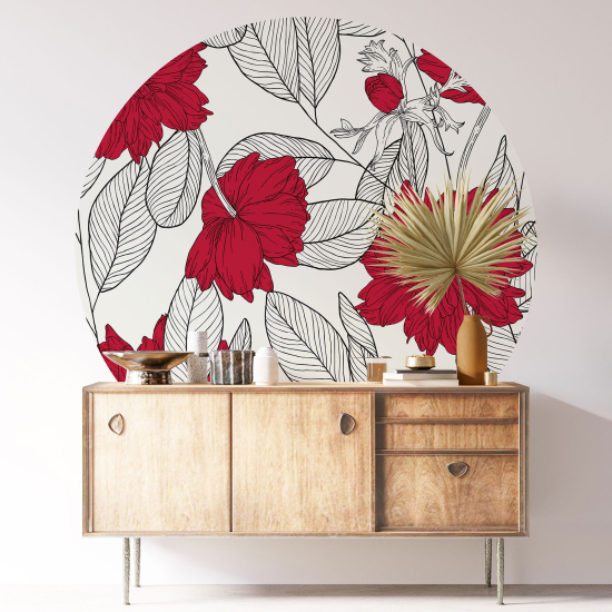 Vinilo Adhesivo Decorativo Redondo - Motivo floral