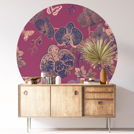 Vinilo Adhesivo Decorativo Redondo - Motivo floral