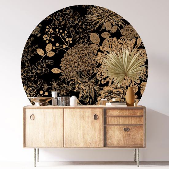 Vinilo Adhesivo Decorativo Redondo - Motivo floral