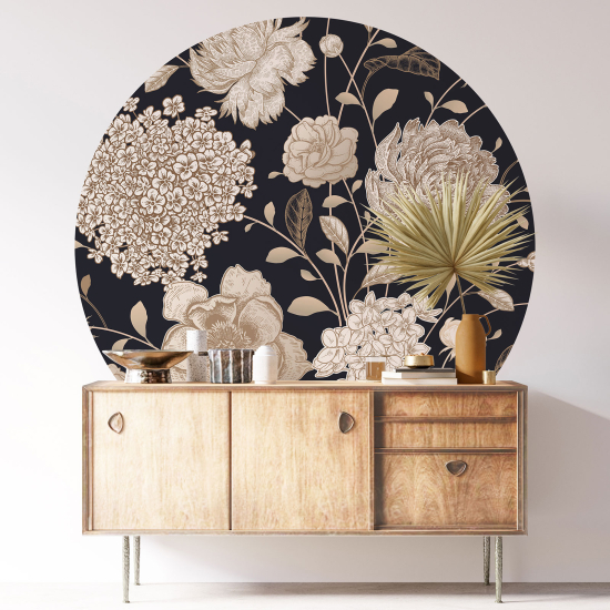 Vinilo Adhesivo Decorativo Redondo - Motivo floral