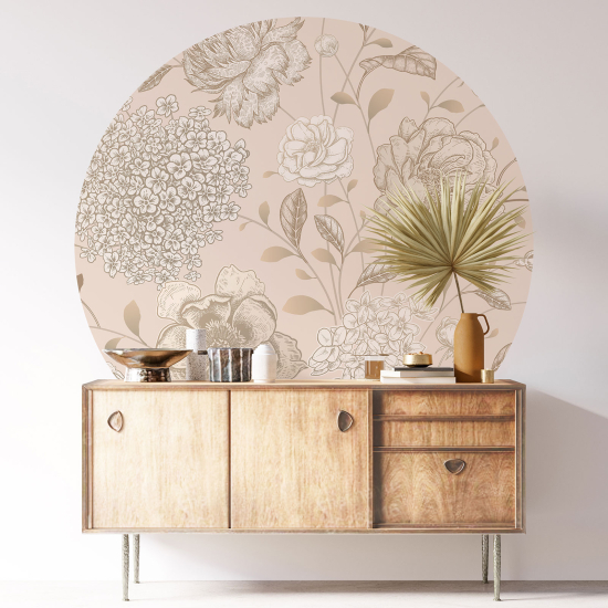 Vinilo Adhesivo Decorativo Redondo - Motivo floral