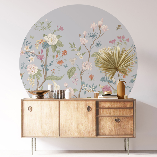 Vinilo Adhesivo Decorativo Redondo - Motivo floral