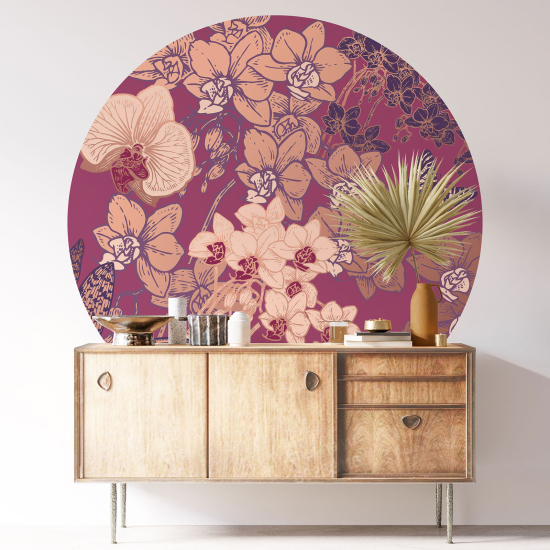 Vinilo Adhesivo Decorativo Redondo - Motivo floral