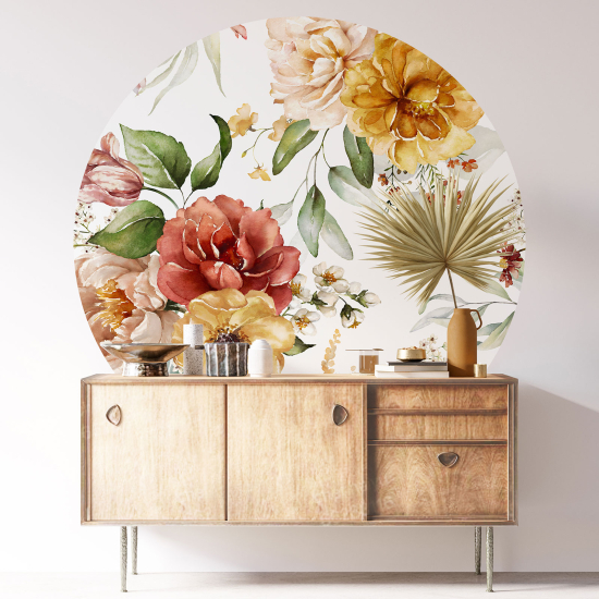 Vinilo Adhesivo Decorativo Redondo - Motivo floral