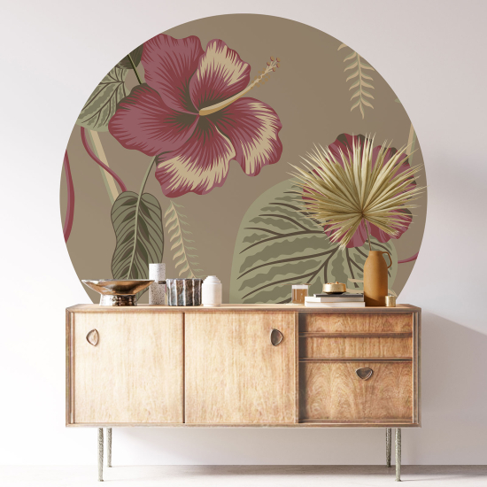 Vinilo Adhesivo Decorativo Redondo - Motivo floral