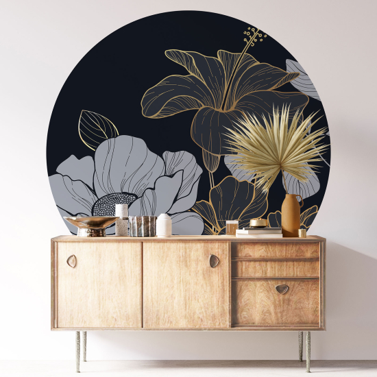 Vinilo Adhesivo Decorativo Redondo - Motivo floral