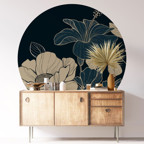 Vinilo Adhesivo Decorativo Redondo - Motivo floral