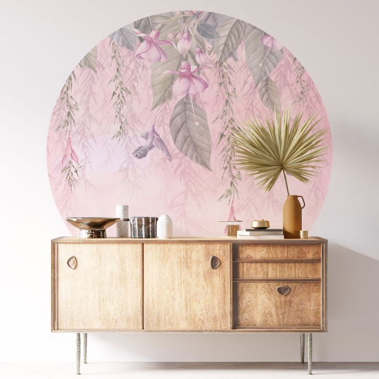 Vinilo Adhesivo Decorativo Redondo - Motivo floral