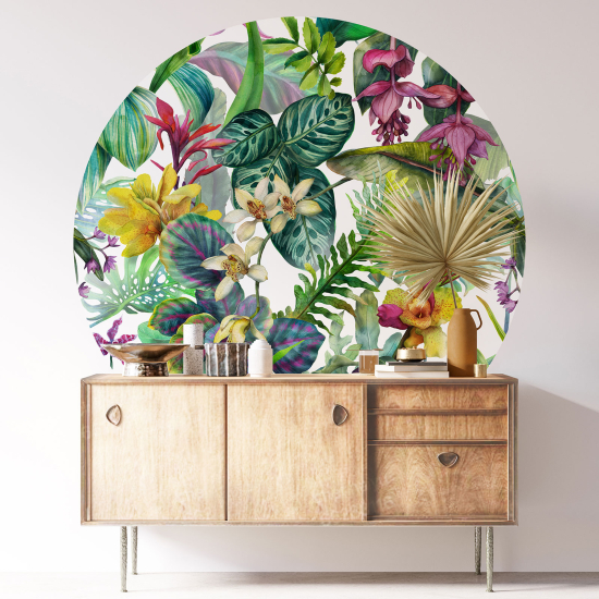 Vinilo Adhesivo Decorativo Redondo - Motivo floral