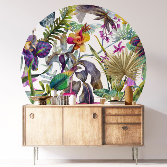 Vinilo Adhesivo Decorativo Redondo - Motivo floral