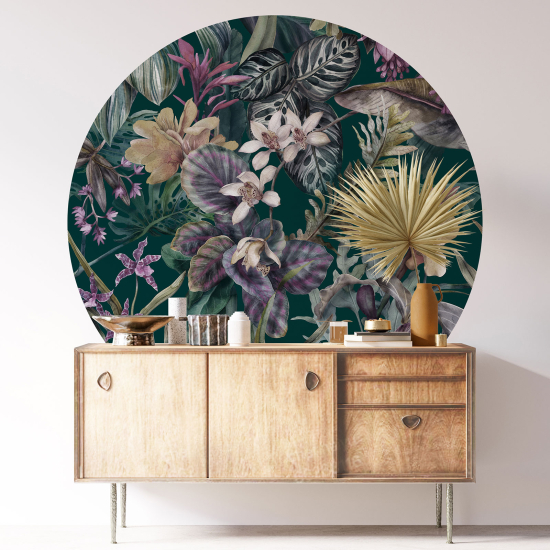 Vinilo Adhesivo Decorativo Redondo - Motivo floral