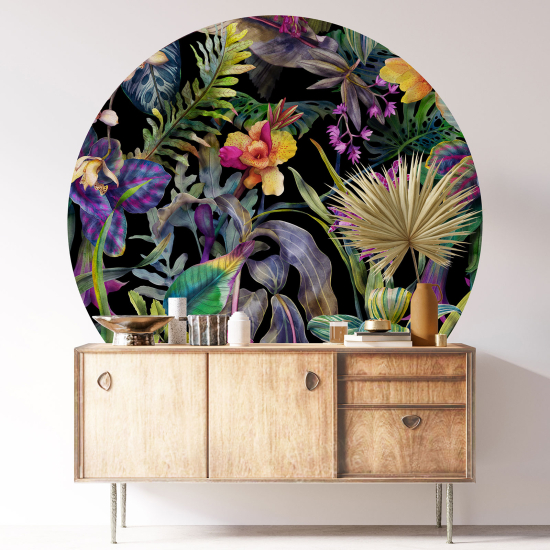 Vinilo Adhesivo Decorativo Redondo - Motivo floral