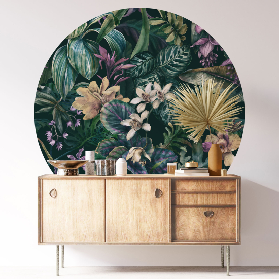 Vinilo Adhesivo Decorativo Redondo - Motivo floral