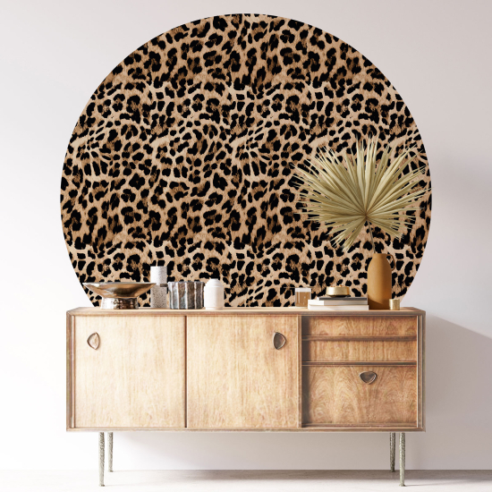 Vinilo Adhesivo Decorativo Redondo - Motivo Leopardo