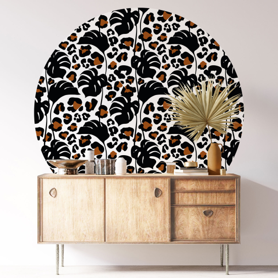 Vinilo Adhesivo Decorativo Redondo - Motivo Leopardo