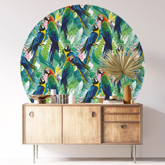 Vinilo Adhesivo Decorativo Redondo - Motivo tropical