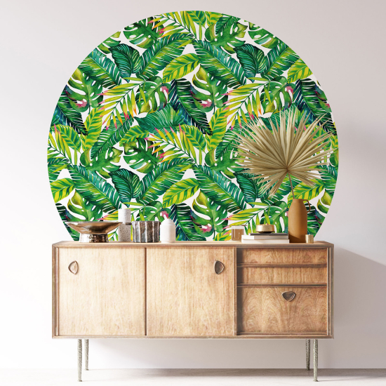 Vinilo Adhesivo Decorativo Redondo - Motivo tropical