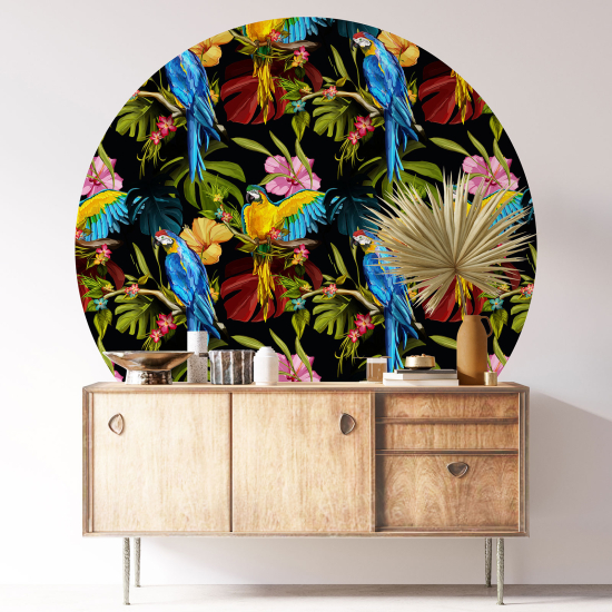 Vinilo Adhesivo Decorativo Redondo - Motivo tropical