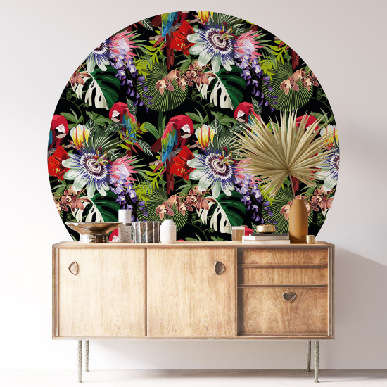 Vinilo Adhesivo Decorativo Redondo - Motivo tropical