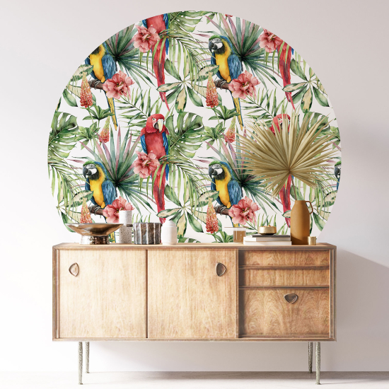Vinilo Adhesivo Decorativo Redondo - Motivo tropical