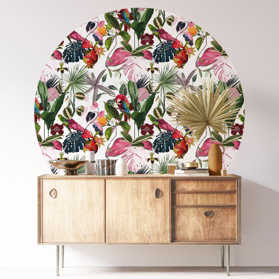 Vinilo Adhesivo Decorativo Redondo - Motivo tropical