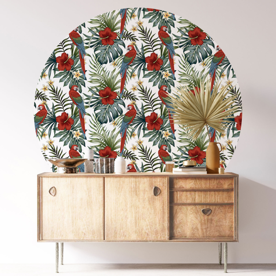 Vinilo Adhesivo Decorativo Redondo - Motivo tropical