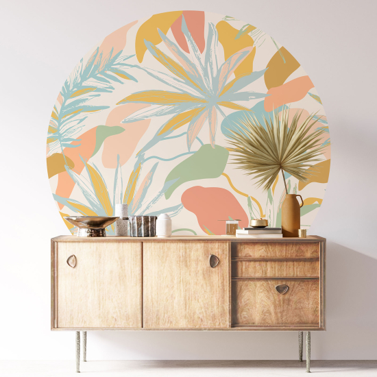 Vinilo Adhesivo Decorativo Redondo - Motivo tropical