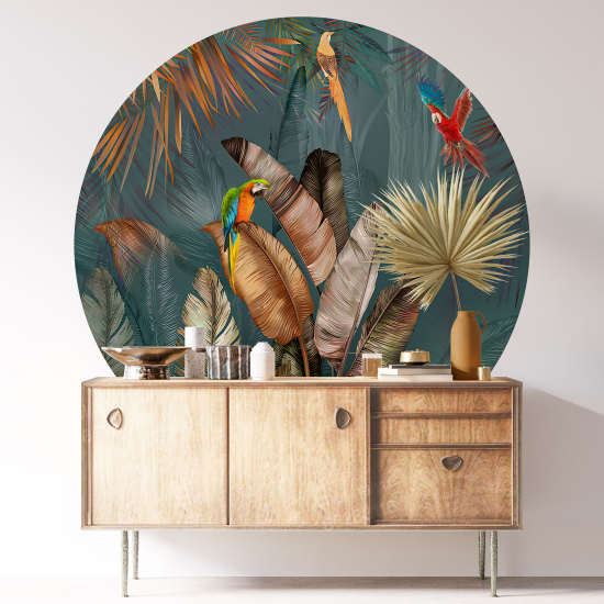 Vinilo Adhesivo Decorativo Redondo - Motivo tropical