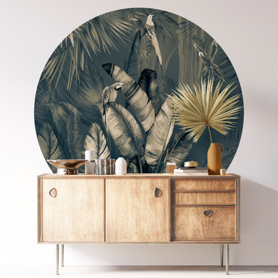 Vinilo Adhesivo Decorativo Redondo - Motivo tropical