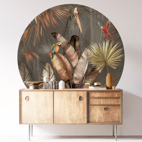 Vinilo Adhesivo Decorativo Redondo - Motivo tropical