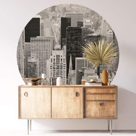 Vinilo Adhesivo Decorativo Redondo - Nueva York
