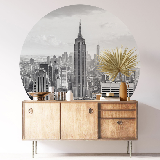 Vinilo Adhesivo Decorativo Redondo - Nueva York