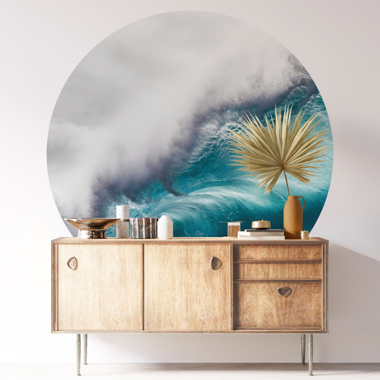 Vinilo Adhesivo Decorativo Redondo - Olas