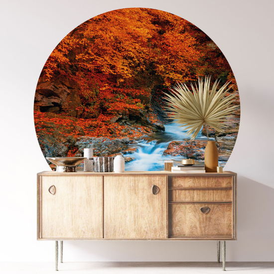 Vinilo Adhesivo Decorativo Redondo - Otoño