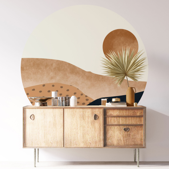 Vinilo Adhesivo Decorativo Redondo - Paisaje Boho