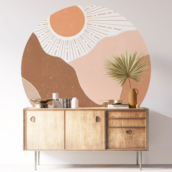 Vinilo Adhesivo Decorativo Redondo - Paisaje Boho