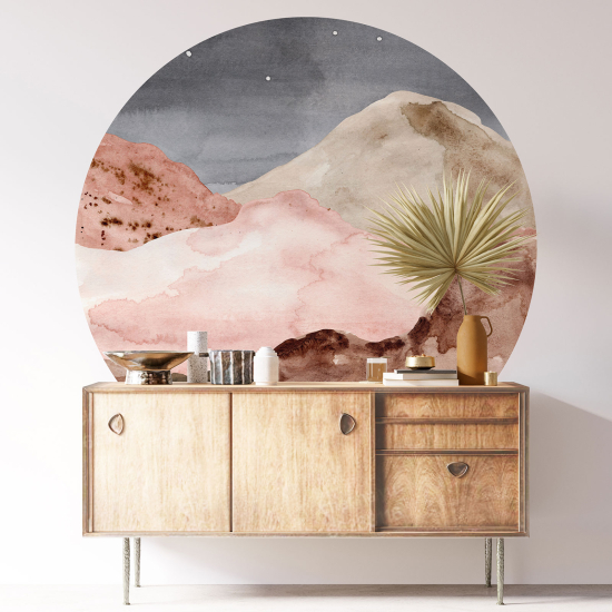 Vinilo Adhesivo Decorativo Redondo - Paisaje Boho