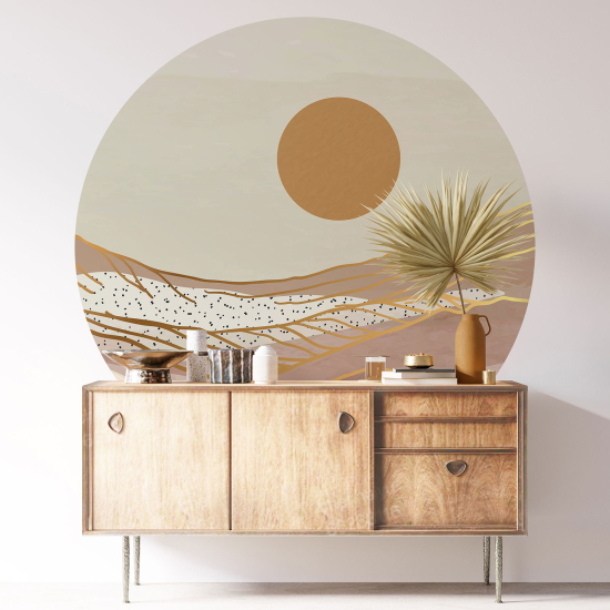 Vinilo Adhesivo Decorativo Redondo - Paisaje Boho