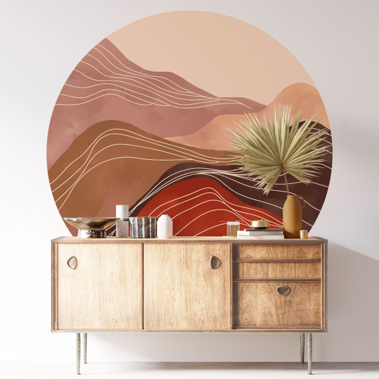 Vinilo Adhesivo Decorativo Redondo - Paisaje Boho