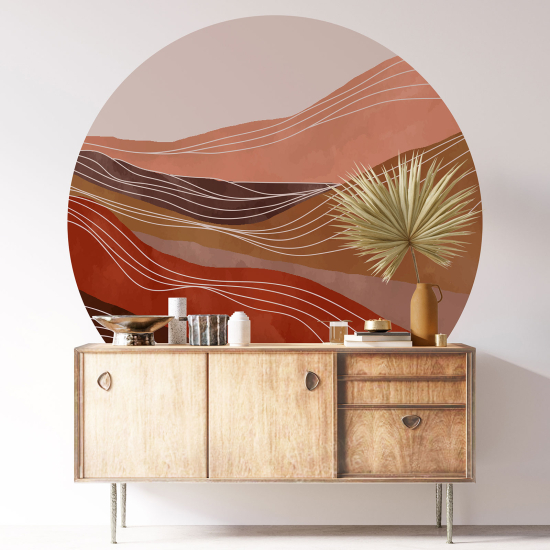 Vinilo Adhesivo Decorativo Redondo - Paisaje Boho