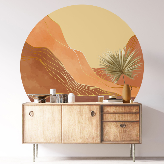 Vinilo Adhesivo Decorativo Redondo - Paisaje Boho