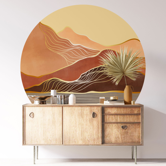 Vinilo Adhesivo Decorativo Redondo - Paisaje Boho