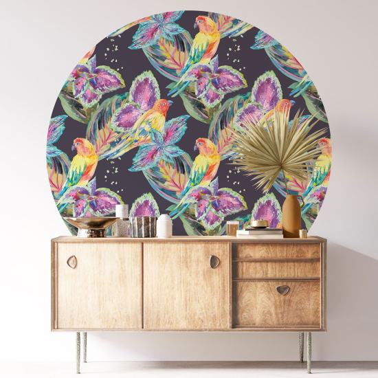Vinilo Adhesivo Decorativo Redondo - Pájaros
