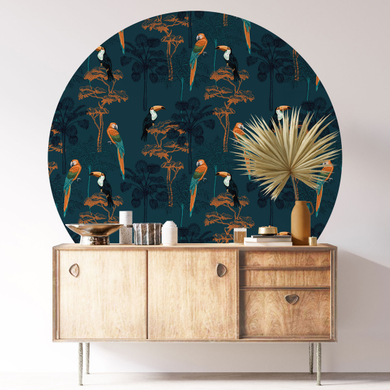 Vinilo Adhesivo Decorativo Redondo - Pájaros