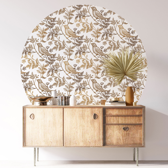 Vinilo Adhesivo Decorativo Redondo - Pájaros